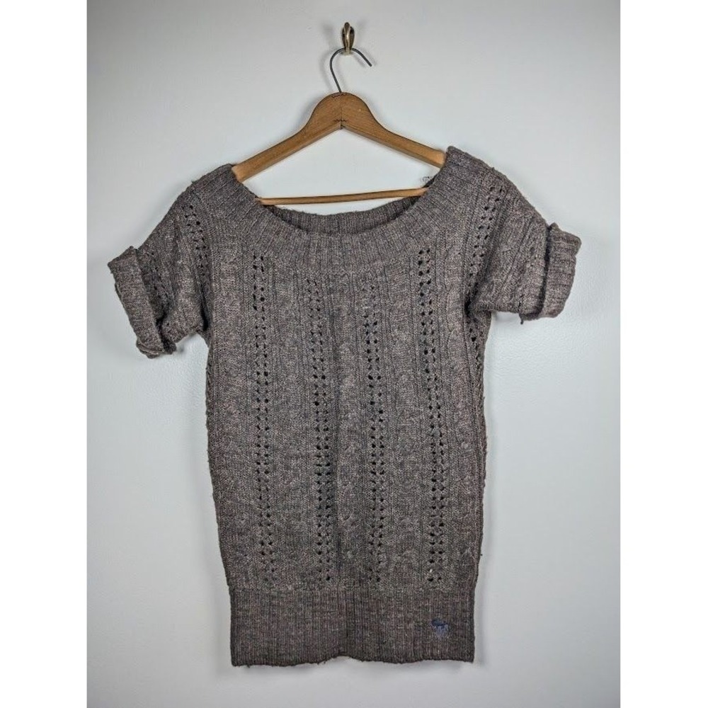 Abercrombie & Fitch Sweater Women's Small Y2K Fisherman Wool Blend Cable Knit